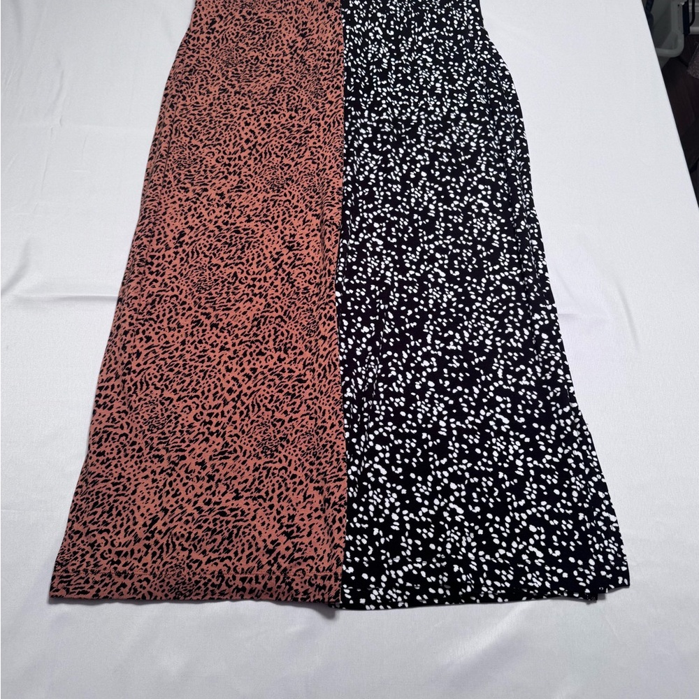 Women's Bundle 2 Two-Tone Maxi Skirt - Black/White and Brown/Black Sz L